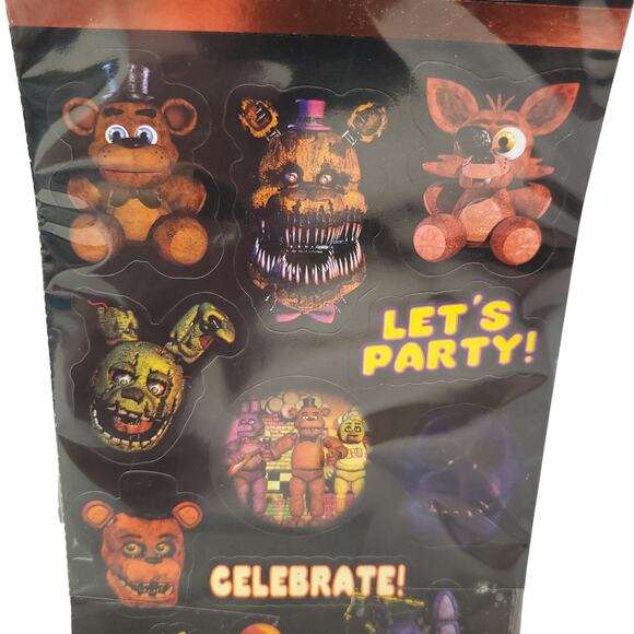 Five Nights at Freddy's Sticker Sheets 4 Sheet Sticker Pack FNAF Birthday Party - Picture 3 of 9